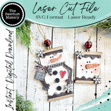Load image into Gallery viewer, Marshmallow Snowman Christmas Ornament SVG File | Laser Cut File | Christmas Ornament SVG | Snowman Ornament svg | Smores Ornament svg