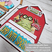 Load image into Gallery viewer, Interchangeable Barn for Seasonal Truck Inserts SVG | Interchangeable Laser Cut File | Interchangeable Truck Insert Base | Farmhouse Decor