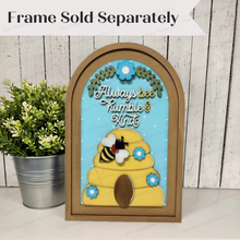 Load image into Gallery viewer, Interchangeable Large Arched Boho Sign Insert | Bee Kind Arched Boho |  Laser Cut File  | Boho Signs | Seasonal Interchangeable SVG