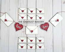 Load image into Gallery viewer, Valentine Envelope Banner & Gumball Filler SVG File | Love Letter | Gumball Machine | Laser Cut File | Glowforge | Valentine SVG File