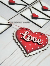 Load image into Gallery viewer, Valentine Envelope Banner & Gumball Filler SVG File | Love Letter | Gumball Machine | Laser Cut File | Glowforge | Valentine SVG File