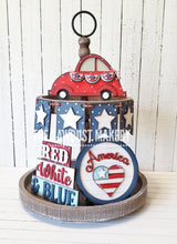 Load image into Gallery viewer, Red, White & Blue America SVG File | Laser Cut File | Glowforge | USA | America | 4th of July | Patriotic | VW Bug | Volkswagon Beetle svg
