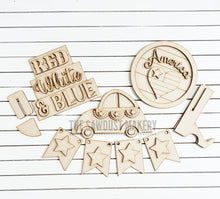 Load image into Gallery viewer, Red, White & Blue America SVG File | Laser Cut File | Glowforge | USA | America | 4th of July | Patriotic | VW Bug | Volkswagon Beetle svg