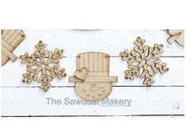 Load image into Gallery viewer, Snowman SVG | Snowman Door Hanger | Snowman Garland | Snowman Laser Cut File | Glowforge | SVG | Snowflake svg | Laser Cut File