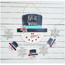Load image into Gallery viewer, Snowman SVG | Snowman Door Hanger | Snowman Garland | Snowman Laser Cut File | Glowforge | SVG | Snowflake svg | Laser Cut File