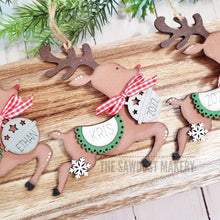 Load image into Gallery viewer, Personalized Reindeer Christmas Ornament SVG File | Laser Cut File | Christmas Tree | Ornament | Reindeer| Personalized Ornament | Santa