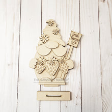 Load image into Gallery viewer, Strawberry Gnome SVG File | Laser Cut File | Standing Strawberry Gnome SVG | Gnome | Gnome Shelf Sitter | Summer Gnome | Strawberry SVG