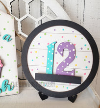 Load image into Gallery viewer, Birthday Tiered Tray SVG File | Laser Cut File | Happy Birthday | Make a Wish | Birthday Candles svg | Cupcake SVG | Birthday Party