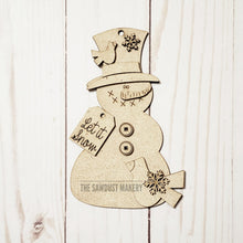 Load image into Gallery viewer, Snowbird Snowman Christmas Ornament SVG File | Laser Cut File | Christmas Tree | Ornament | Snowman Ornament svg | Christmas Ornament