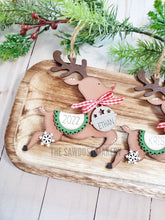 Load image into Gallery viewer, Personalized Reindeer Christmas Ornament SVG File | Laser Cut File | Christmas Tree | Ornament | Reindeer| Personalized Ornament | Santa