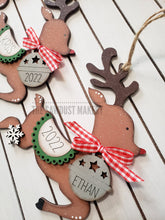 Load image into Gallery viewer, Personalized Reindeer Christmas Ornament SVG File | Laser Cut File | Christmas Tree | Ornament | Reindeer| Personalized Ornament | Santa