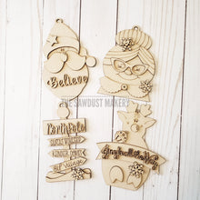 Load image into Gallery viewer, North Pole Ornament Bundle SVG File | Laser Cut File | Christmas Ornament Kit | Ornament SVG | Reindeer | Gingerbread | Santa | Mrs. Claus