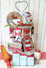 Load image into Gallery viewer, Vintage Baking Tiered Tray SVG File | Laser Cut File | Made with Love | Homemade | Kitchen svg | Baking SVG | Mixer SVG | Vintage Kitchen