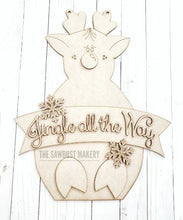 Load image into Gallery viewer, Reindeer Door Hanger SVG File | Laser Cut File | Rudolph SVG File | Door Hanger svg | Christmas svg | Jingle All the Way svg | Deer svg