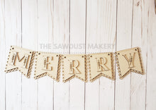 Load image into Gallery viewer, Merry Banner SVG | Laser Cut File | Glowforge | Christmas SVG | Banner | Merry SVG | Christmas SVG