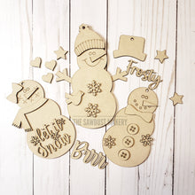 Load image into Gallery viewer, Build a Snowman Christmas Ornament SVG File | Laser Cut File | Christmas Ornament SVG | Snowman Ornament svg | Build a Snowman | Kids Crafts