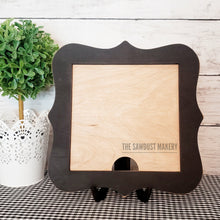 Load image into Gallery viewer, 6" x 6" Frame Sign Holder SVG | Scallop Scrolled Frame SVG | Laser Cut File | Interchangeable Frame SVG | Home Decor svg | Scallop Frame