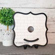 Load image into Gallery viewer, 6" round Interchangeable Sign Holder SVG | Subway Frame SVG | Laser Cut File | Interchangeable Frame SVG | Home Decor svg | Scallop Frame