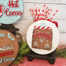 Load image into Gallery viewer, 6" Round Hot Cocoa Bar Sign Set SVG File | Laser Cut File | Interchangeable Frame | Hot Cocoa | Marshmallow | Peppermint | Hot Cocoa SVG