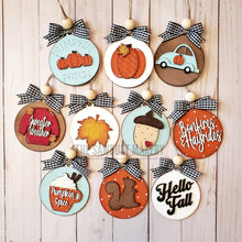 Load image into Gallery viewer, Fall Ornament Bundle SVG File | Laser Cut File | Fall Ornament Kit | Ornament SVG | Hello Fall svg | Pumpkin svg | Pumpkin Spice | Glowforge