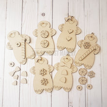 Load image into Gallery viewer, Build a Gingerbread Christmas Ornament SVG File | Laser Cut File | Christmas Ornament SVG | Gingerbread Ornament SVG | Kids Crafts