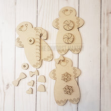 Load image into Gallery viewer, Build a Gingerbread Christmas Ornament SVG File | Laser Cut File | Christmas Ornament SVG | Gingerbread Ornament SVG | Kids Crafts