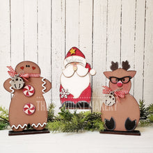 Load image into Gallery viewer, Standing Holiday Christmas SVG File | Laser Cut File | Glowforge | Santa | Gingerbread | Nerdy Reindeer SVG | Christmas Shelf Sitters