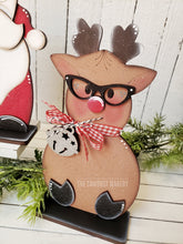 Load image into Gallery viewer, Standing Holiday Christmas SVG File | Laser Cut File | Glowforge | Santa | Gingerbread | Nerdy Reindeer SVG | Christmas Shelf Sitters