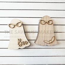 Load image into Gallery viewer, Nerdy Ghost SVG File | Laser Cut File | Glowforge | Halloween | Nerdy Ghost | Boo | Halloween laser Cut File | Freaking Bats