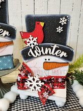Load image into Gallery viewer, Chunky Winter Snowman Head SVG | Snowman laser cut file Let it Snow | Glowforge | Snowman | Snowbird | Cardinal | Winter SVG