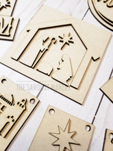 Load image into Gallery viewer, Nativity Tiered Tray SVG File | Laser Cut File | Away in a Manger | Nativity SVG | O Holy Night | Christmas SVG