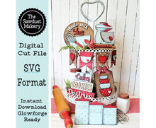 Load image into Gallery viewer, Vintage Baking Tiered Tray SVG File | Laser Cut File | Made with Love | Homemade | Kitchen svg | Baking SVG | Mixer SVG | Vintage Kitchen