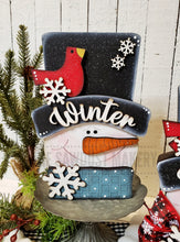 Load image into Gallery viewer, Chunky Winter Snowman Head SVG | Snowman laser cut file Let it Snow | Glowforge | Snowman | Snowbird | Cardinal | Winter SVG