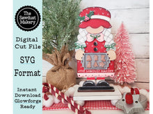 Load image into Gallery viewer, Mrs. Claus Bakery Gnome SVG File | Laser Cut File | Standing Gnome SVG File | Gnome | Gnome Shelf Sitter | North Pole Gnome SVG