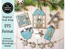 Load image into Gallery viewer, Hygge Holiday Winter Christmas SVG File | Laser Cut File | Winter SVG | Hygee SVG | Snowflakes | Christmas digital cut file