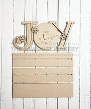 Load image into Gallery viewer, Joy Standing Snowman Shelf Sitter SVG | Snowman laser cut file Let it Snow | Glowforge | Snowman | Snowbird | Cardinal | Winter SVG