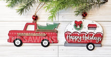Load image into Gallery viewer, Christmas Truck and Camper Ornament SVG File | Laser Cut File | Camper SVG File | Christmas Truck svg | Farmhouse SVG