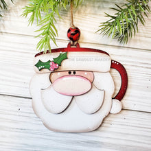 Load image into Gallery viewer, Vintage Santa mug Christmas Ornament SVG File | Laser Cut File | Christmas Ornament Kit | Ornament SVG | Ho Ho Ho
