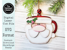 Load image into Gallery viewer, Vintage Santa mug Christmas Ornament SVG File | Laser Cut File | Christmas Ornament Kit | Ornament SVG | Ho Ho Ho