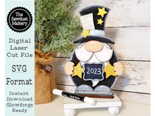 Load image into Gallery viewer, New Year Gnome SVG File | Laser Cut File | Standing New Year Gnome SVG File | Gnome | Gnome Shelf Sitter | Happy New Year SVG