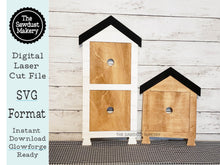 Load image into Gallery viewer, Interchangeable Farmhouse Standing Leaning Frame Bundle SVG | Laser Cut File | Glowforge | 6" x 6" Insert Frame