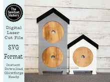 Load image into Gallery viewer, Interchangeable Farmhouse Standing Leaning Frame Bundle SVG | Laser Cut File | Glowforge | 6" Round Insert Frame