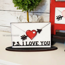 Load image into Gallery viewer, Standing Valentine Love Letter SVG File | Laser Cut File | Glowforge | Valentine Mailbox | Love Letter | Love SVG | Valentine SVG | Cupid