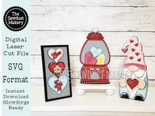 Load image into Gallery viewer, Standing I Chews You Gumball SVG File | Laser Cut File | Glowforge | Valentine Gnome SVG | Love SVG | Valentine svg | xoxo