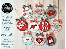 Load image into Gallery viewer, Valentine Ornament SVG Laser File | Valentine Laser Cut Files | Laser Ornament SVG | Glowforge | Valentine Ornaments | Valentine Laser SVG