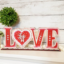 Load image into Gallery viewer, Love Standing Valentine Heart Shelf Sitter SVG | Valentine laser cut file | Laser SVG | Glowforge | Love | Valentine SVG | Mantle svg