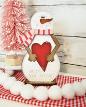 Load image into Gallery viewer, Be Mine Valentine Snowman SVG File | Hearts | Laser Cut File | Valentine's Day SVG File | SVG | Snowman Shelf Sitter | Love svg