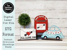 Load image into Gallery viewer, Standing Valentine Love Letter SVG File | Laser Cut File | Glowforge | Valentine Mailbox | Love Letter | Love SVG | Valentine SVG | Cupid