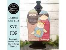 Load image into Gallery viewer, Christmas Blessing Nativity Door Hanger SVG File | Laser Cut File | Away in a Manger | Nativity SVG | O Holy Night | Christmas SVG