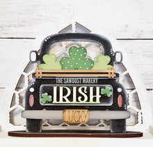 Load image into Gallery viewer, Standing St. Patrick's Day Shelf Sitter SVG | Lucky laser cut file | Laser SVG | Glowforge | Shamrock | Lucky SVG | Mantle svg | Truck svg